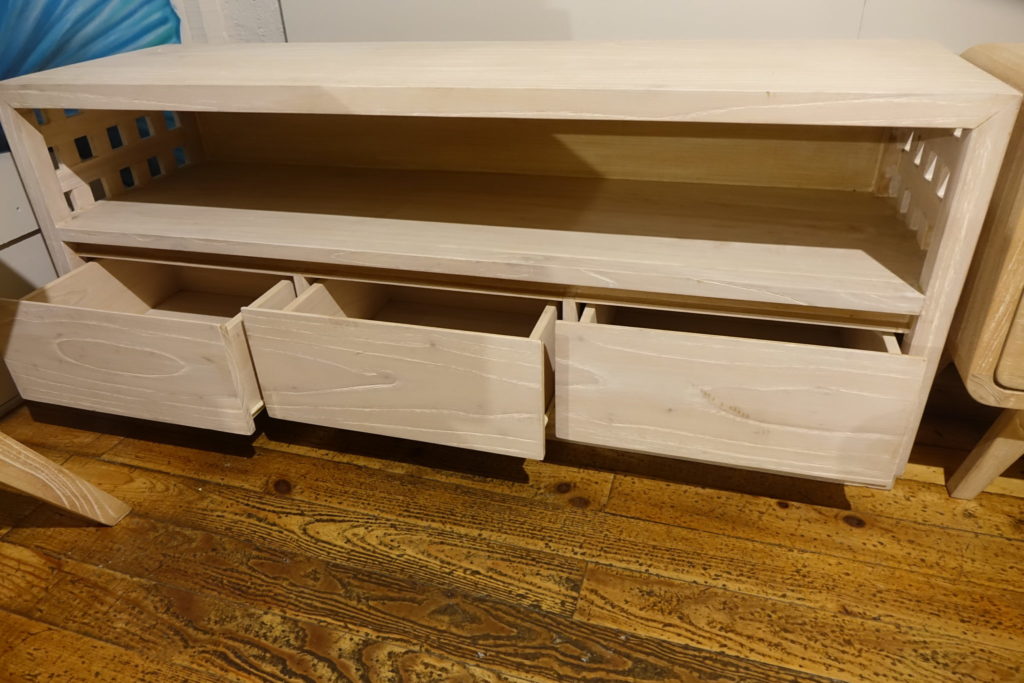 meuble tv 3 tiroirs teck cerusé blanc Toulouse boutiques