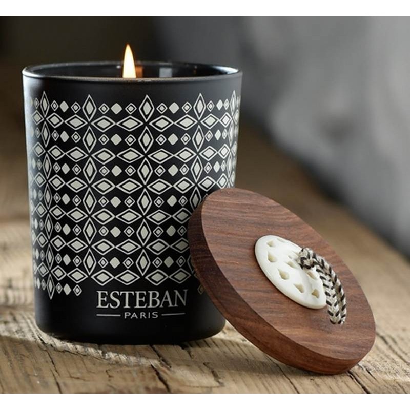 Bougie déco parfumée rechargeable Teck et Tonka Esteban