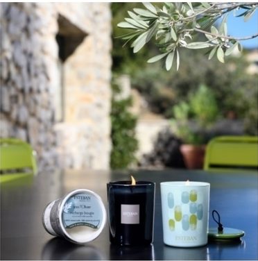 Bougie déco parfumée rechargeable Esteban sous l'olivier