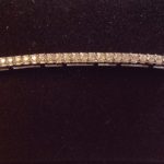 Bracelet, Sur fil et noeud coulant, Barrette argent et zirconiums 45mm Toulouse boutiques