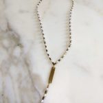 collier demi sautoir perle culture hematite plaque medaille plaque or boutique bijou toulouse