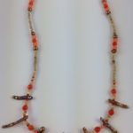 collier demi sautoir pierre fine perles eau douce rouge et dore boutique bijou toulouse