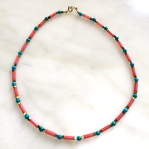 collier ras de cou bambou de mer turquoise boutique bijou toulouse