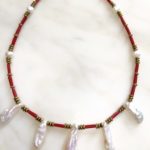 collier ras de cou en corail hematite perle culture keshi boutique bijoux toulouse