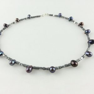 collier ras de cou perle hematite argent boutique bijoux toulouse