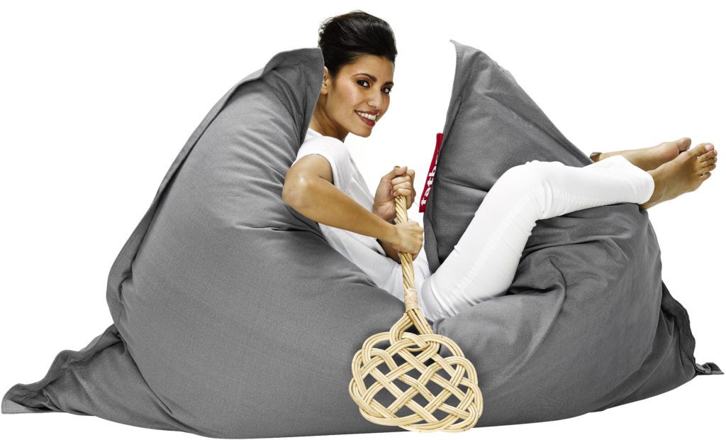 pouf the original stonewashed matiere grise Gris foncé