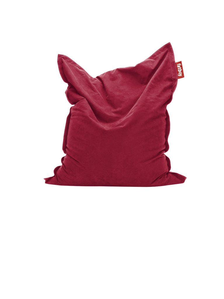 pouf the original stonewashed matiere grise rouge