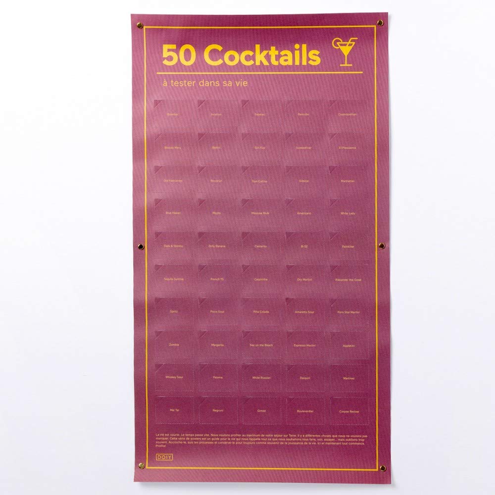 DOIY Poster 50 Cocktails à Tester dans sa Vie 50 Cases à Ouvrir 3