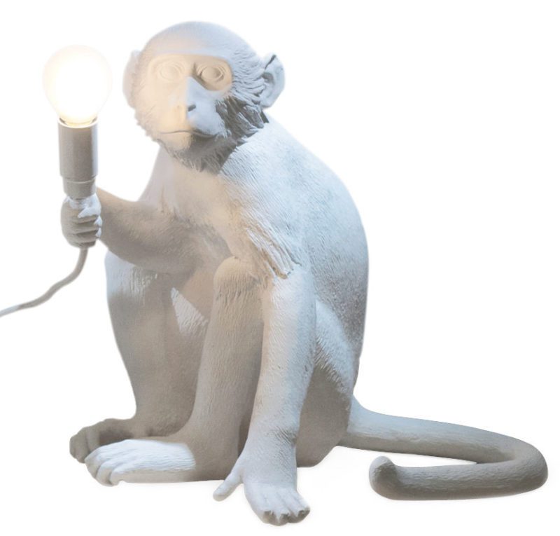 Saletti - Lampe singe assis blanc Toulouse Boutiques