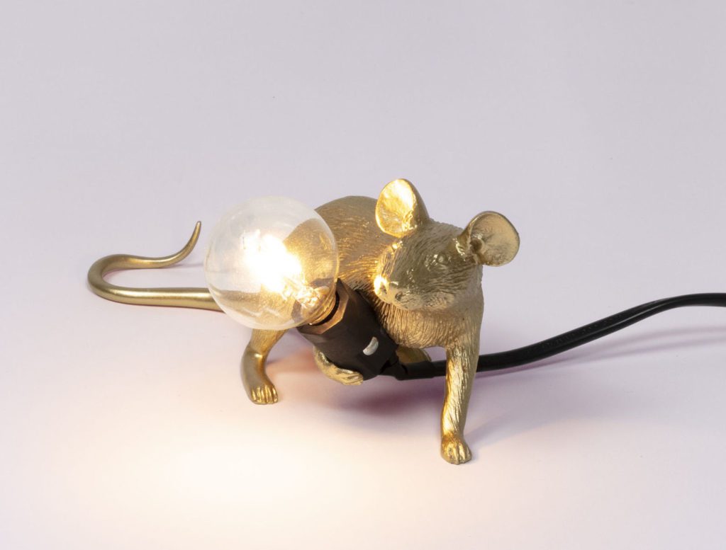 Saletti - Lampe de table souris dorée Toulouse Boutiques