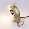Seletti - lampe souris dorée assise