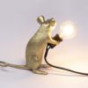 Seletti - lampe souris dorée assise