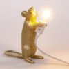 Seletti - lampe souris dorée tête en l'air