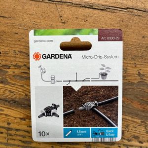 10 Raccords en T tuyau 4.6mm - Goutte à goutte - Gardena