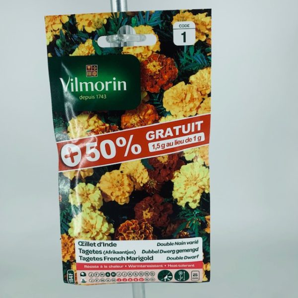 Sachet graines Oeillet dinde double nain vari/é Vilmorin