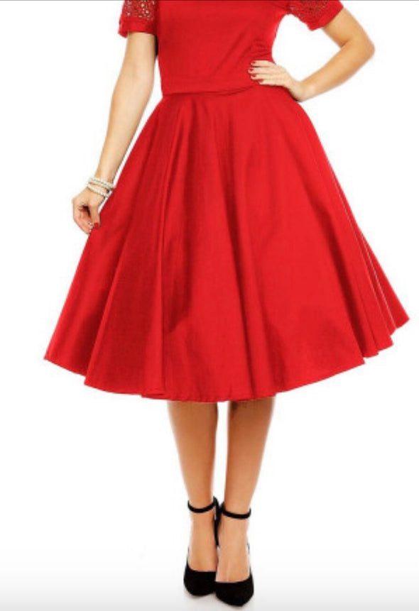 Robe rouge style vintage 50th (1)