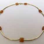 #Atelier114#bijouxcreateur#Collier#Cornaline#Tige plaqué or#Toulouse#France