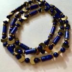 Bracelet triple ou collier hématite et lapis lazuli