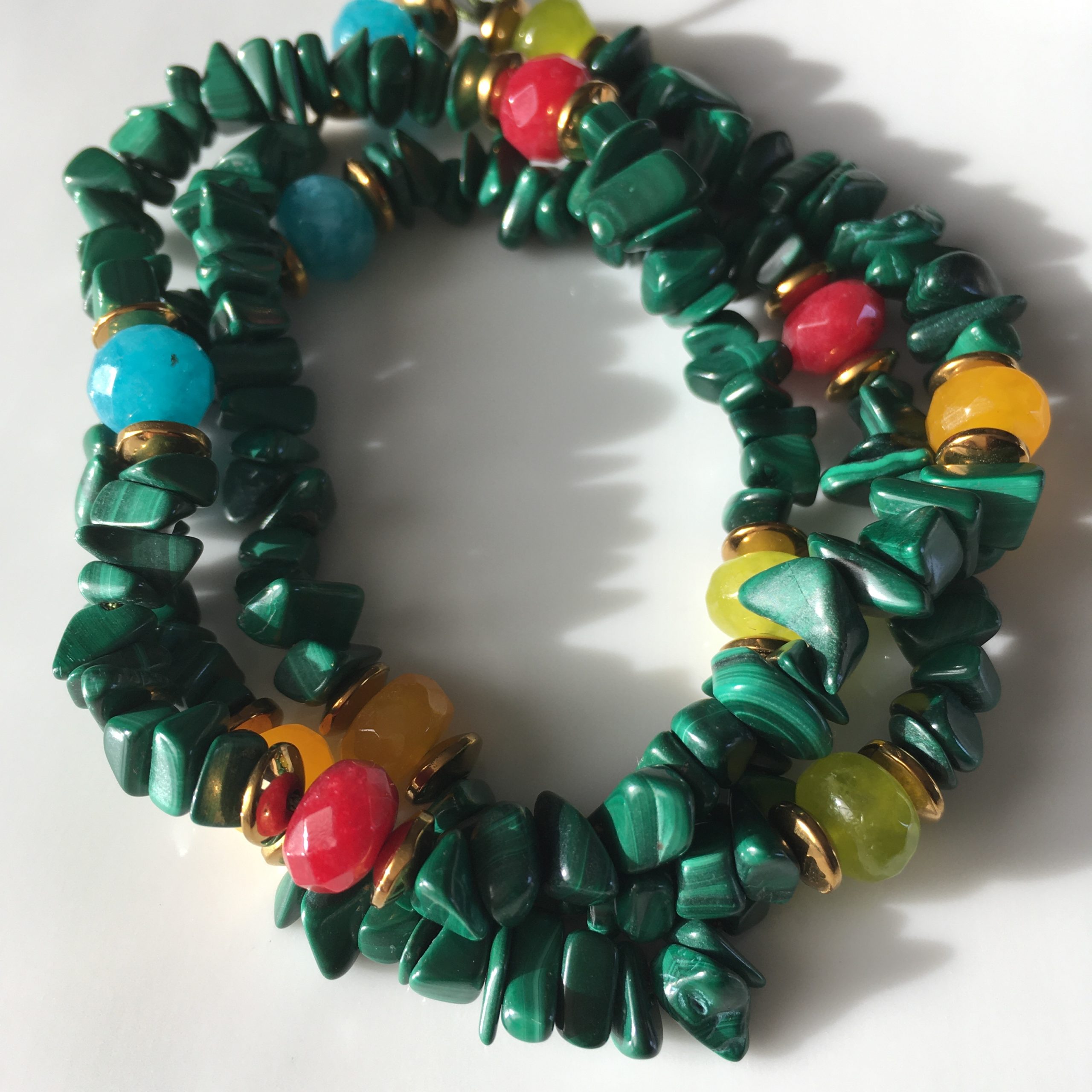 Bracelet ou Collier ships malachite - Agate différentes couleurs -fermoir aimant